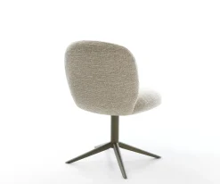 DrehstuhlNube-Flex Webstoff Soft Beige Fußkreuz Effektfinish Titan 360° drehbar Wippfunktion Taschenfederkern Sofort versandfertig