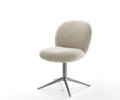 DrehstuhlNube-Flex Webstoff Soft Beige Fußkreuz Graphit 360° drehbar Wippfunktion Taschenfederkern Sofort versandfertig