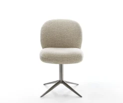 DrehstuhlNube-Flex Webstoff Soft Beige Fußkreuz Graphit 360° drehbar Wippfunktion Taschenfederkern Sofort versandfertig