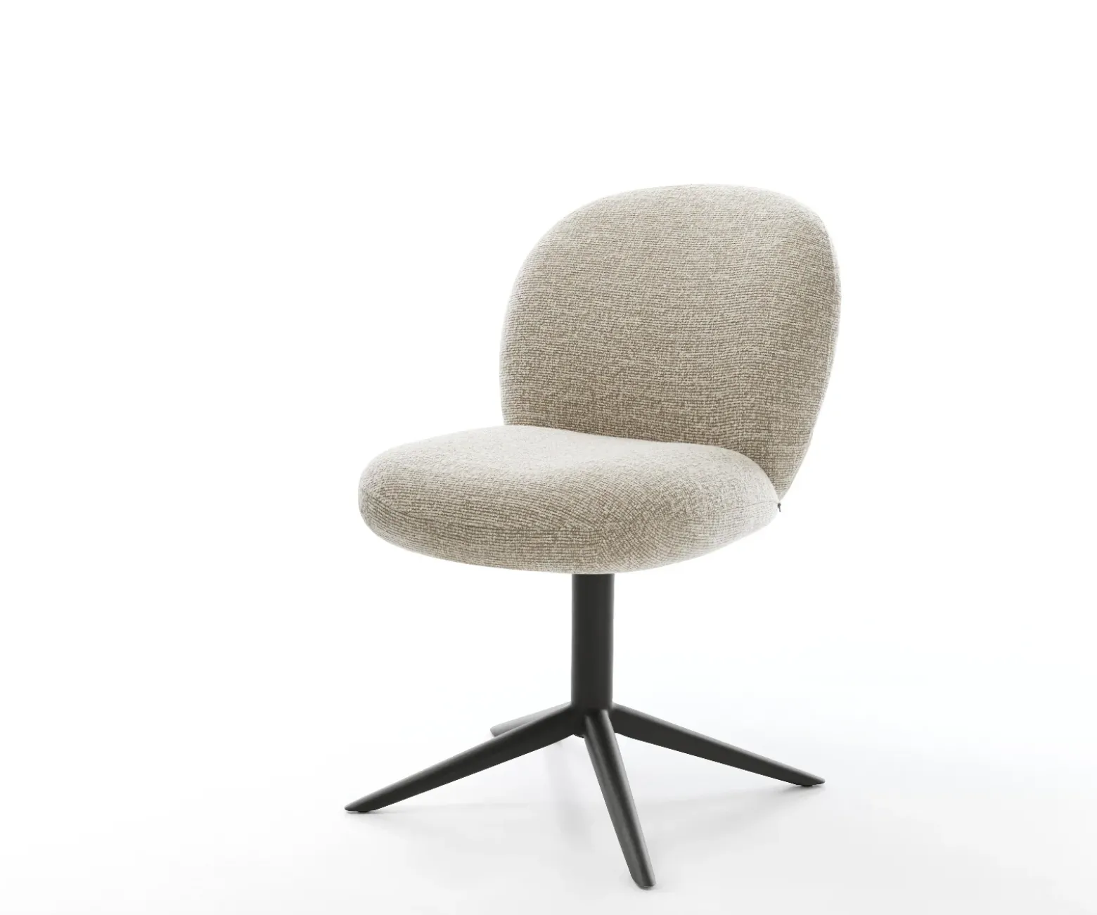 DrehstuhlNube-Flex Webstoff Soft Beige Fußkreuz Schwarz 360° drehbar Wippfunktion Taschenfederkern Sofort versandfertig