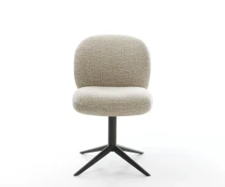 DrehstuhlNube-Flex Webstoff Soft Beige Fußkreuz Schwarz 360° drehbar Wippfunktion Taschenfederkern Sofort versandfertig