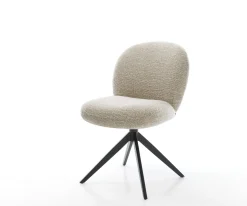 DrehstuhlNube-Flex Webstoff Soft Beige Kreuzgestell breit Schwarz 360° drehbar Wippfunktion Taschenfederkern Sofort versandfertig