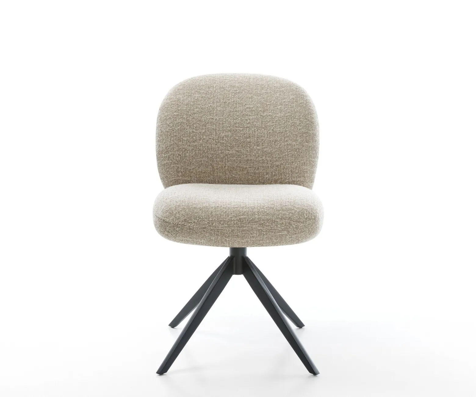 DrehstuhlNube-Flex Webstoff Soft Beige Kreuzgestell breit Schwarz 360° drehbar Wippfunktion Taschenfederkern Sofort versandfertig