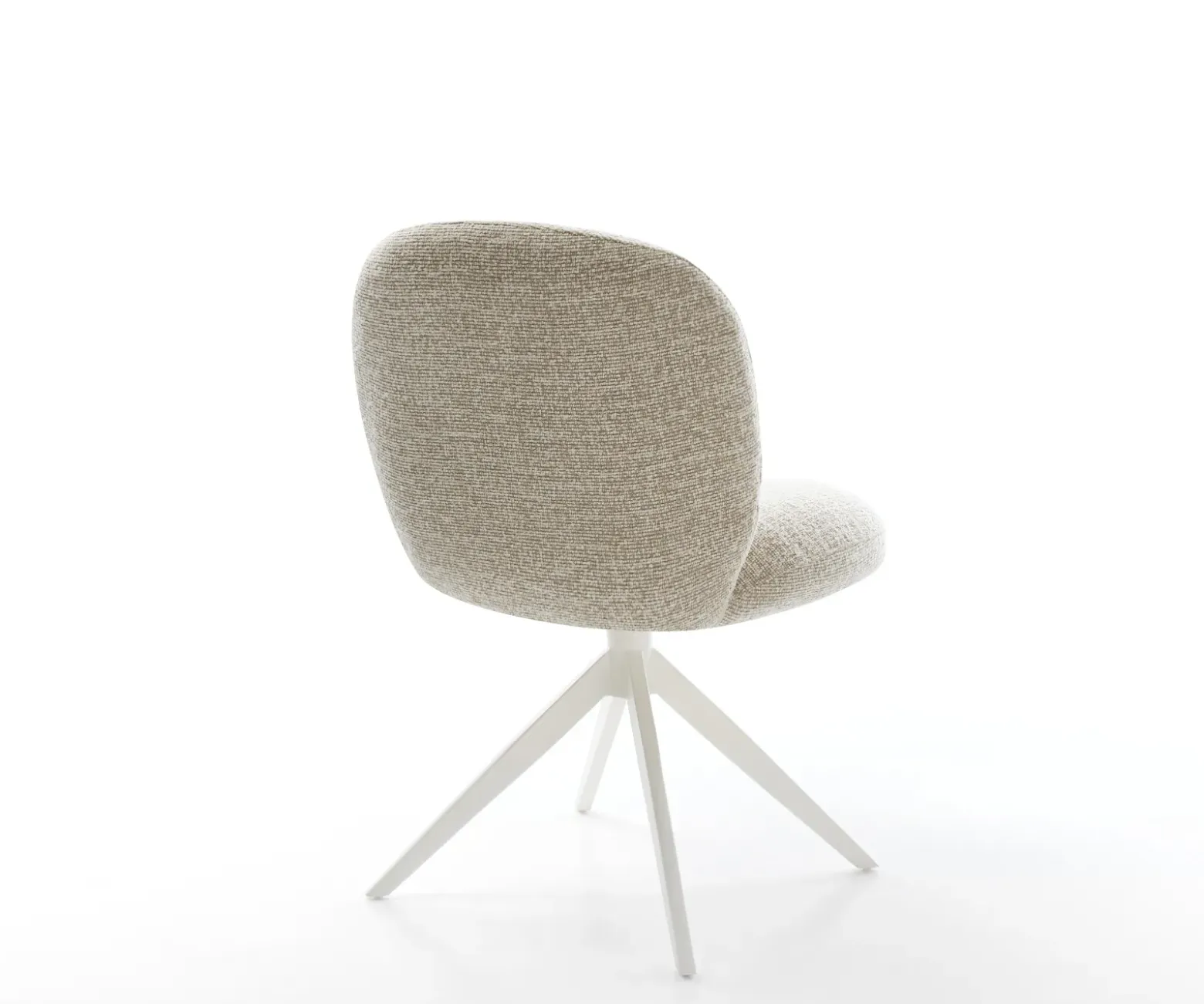 DrehstuhlNube-Flex Webstoff Soft Beige Kreuzgestell breit Weiß 360° drehbar Wippfunktion Taschenfederkern Sofort versandfertig