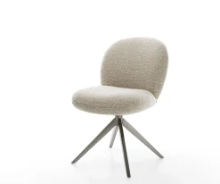 DrehstuhlNube-Flex Webstoff Soft Beige Kreuzgestell breit Graphit 360° drehbar Wippfunktion Taschenfederkern Sofort versandfertig