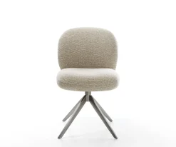 DrehstuhlNube-Flex Webstoff Soft Beige Kreuzgestell breit Graphit 360° drehbar Wippfunktion Taschenfederkern Sofort versandfertig