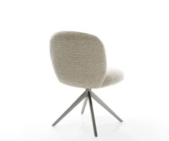 DrehstuhlNube-Flex Webstoff Soft Beige Kreuzgestell breit Graphit 360° drehbar Wippfunktion Taschenfederkern Sofort versandfertig
