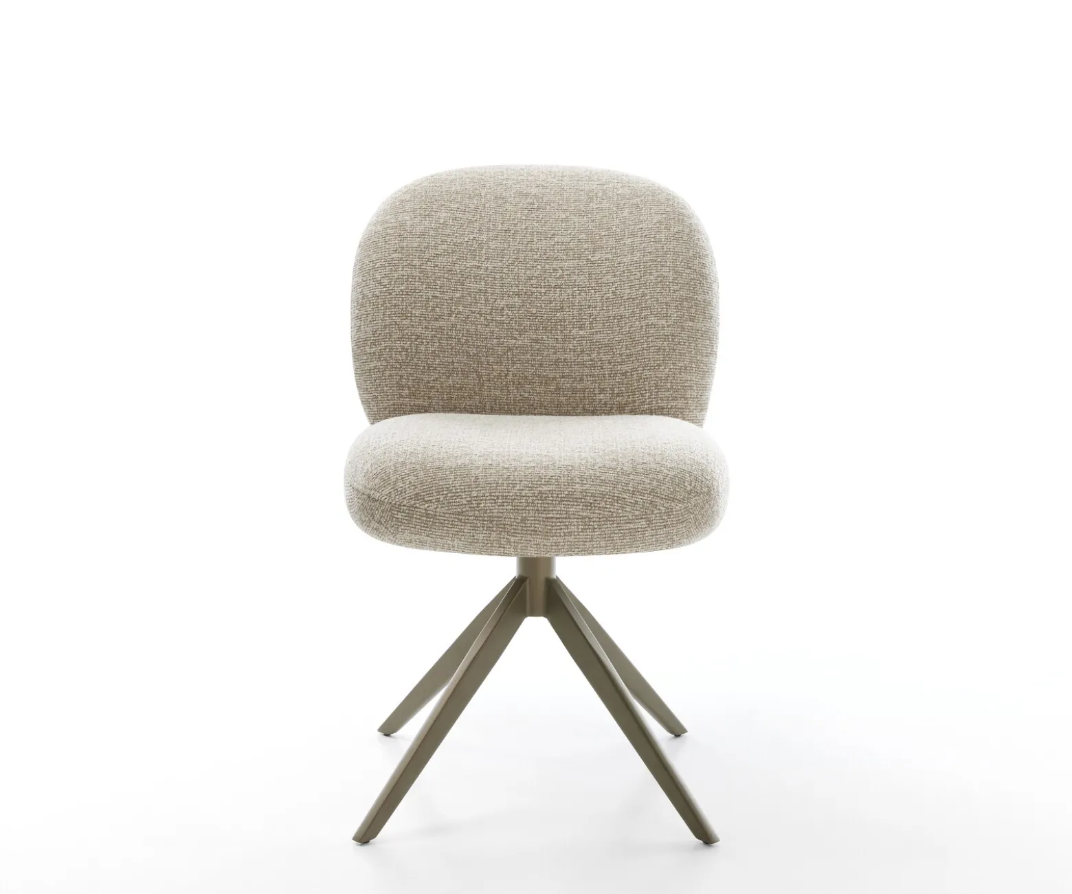 DrehstuhlNube-Flex Webstoff Soft Beige Kreuzgestell breit Effektfinish Titan 360° drehbar Wippfunktion Taschenfederkern Sofort versandfertig