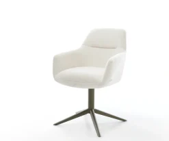 DrehstuhlPejo-Flex Bouclé Soft Beige Fußkreuz Effektfinish Titan 360° drehbar Wippfunktion Taschenfederkern Sofort versandfertig