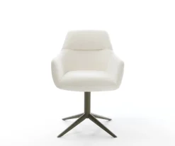 DrehstuhlPejo-Flex Bouclé Soft Beige Fußkreuz Effektfinish Titan 360° drehbar Wippfunktion Taschenfederkern Sofort versandfertig