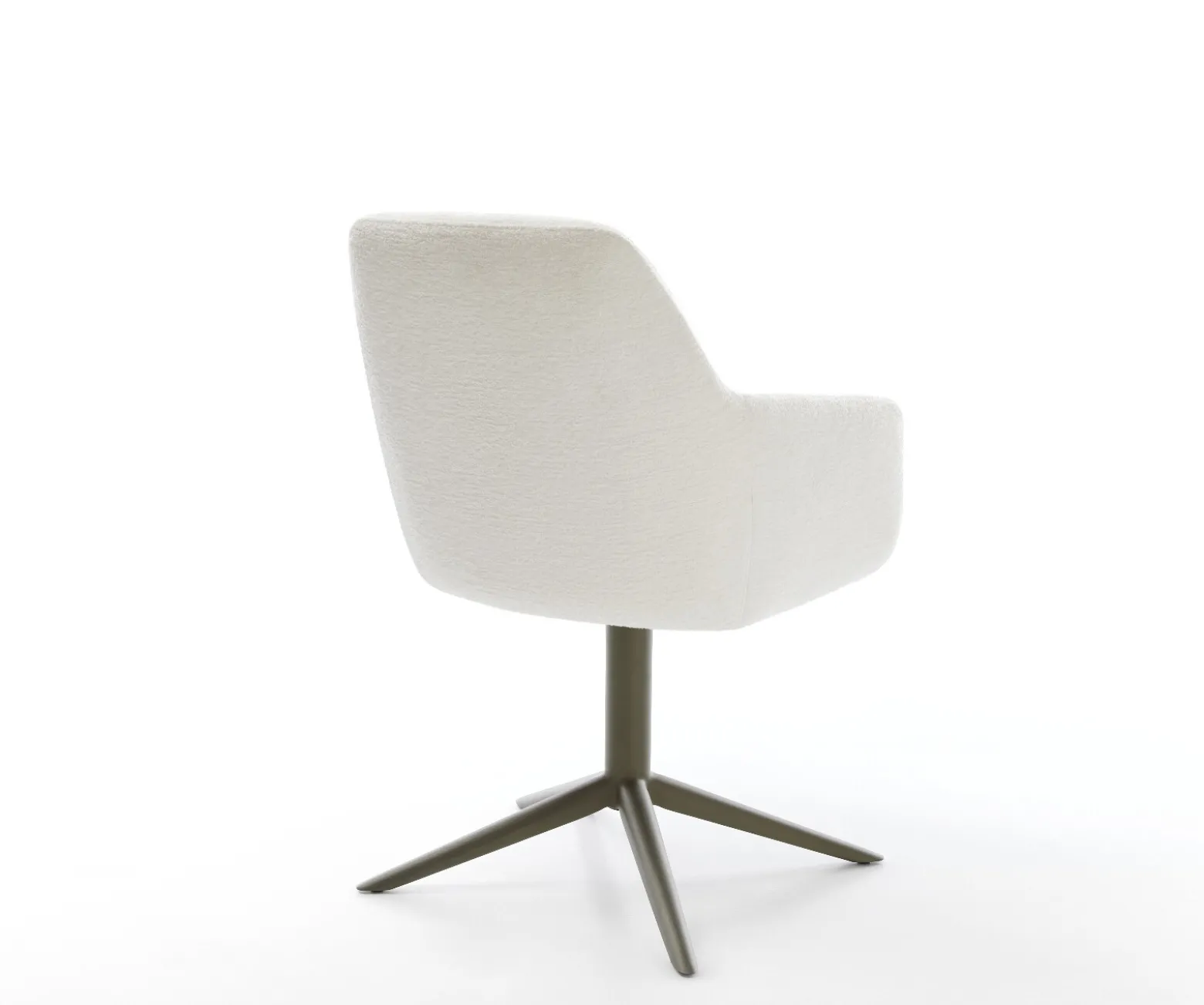 DrehstuhlPejo-Flex Bouclé Soft Beige Fußkreuz Effektfinish Titan 360° drehbar Wippfunktion Taschenfederkern Sofort versandfertig