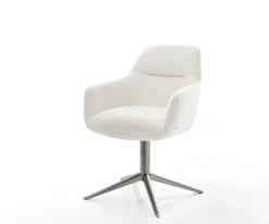 DrehstuhlPejo-Flex Bouclé Soft Beige Fußkreuz Graphit 360° drehbar Wippfunktion Taschenfederkern Sofort versandfertig