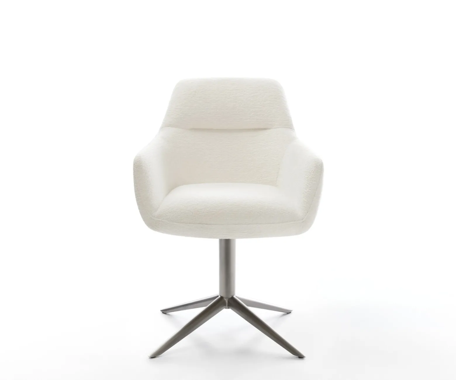 DrehstuhlPejo-Flex Bouclé Soft Beige Fußkreuz Graphit 360° drehbar Wippfunktion Taschenfederkern Sofort versandfertig
