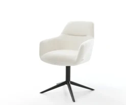 DrehstuhlPejo-Flex Bouclé Soft Beige Fußkreuz Schwarz 360° drehbar Wippfunktion Taschenfederkern Sofort versandfertig