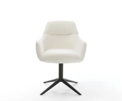 DrehstuhlPejo-Flex Bouclé Soft Beige Fußkreuz Schwarz 360° drehbar Wippfunktion Taschenfederkern Sofort versandfertig