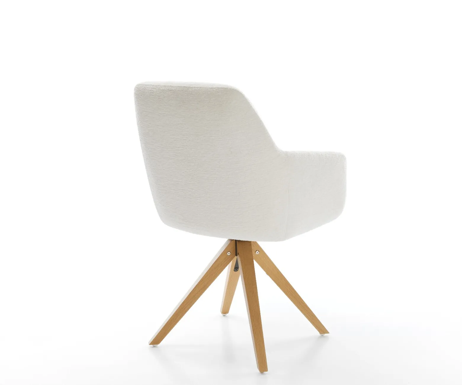 DrehstuhlPejo-Flex Bouclé Soft Beige Holzgestell kantig Natur 360° drehbar Taschenfederkern Versandfertig ca. 28.10.26