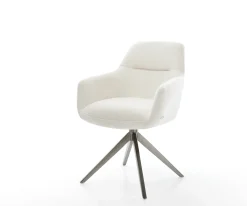 DrehstuhlPejo-Flex Bouclé Soft Beige Kreuzgestell breit Graphit 360° drehbar Wippfunktion Taschenfederkern Sofort versandfertig