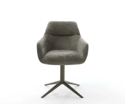 DrehstuhlPejo-Flex Bouclé Soft Schlamm Fußkreuz Effektfinish Titan 360° drehbar Wippfunktion Taschenfederkern Sofort versandfertig