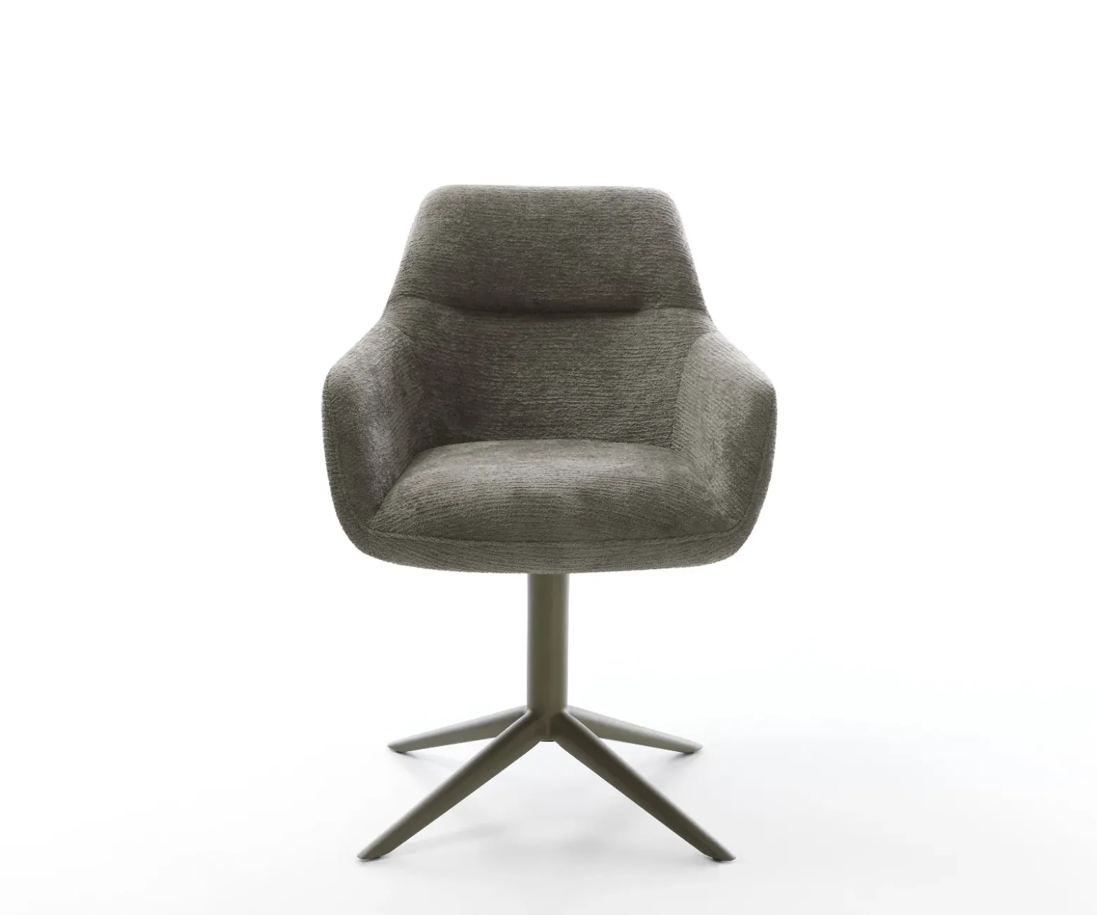 DrehstuhlPejo-Flex Bouclé Soft Schlamm Fußkreuz Effektfinish Titan 360° drehbar Wippfunktion Taschenfederkern Sofort versandfertig
