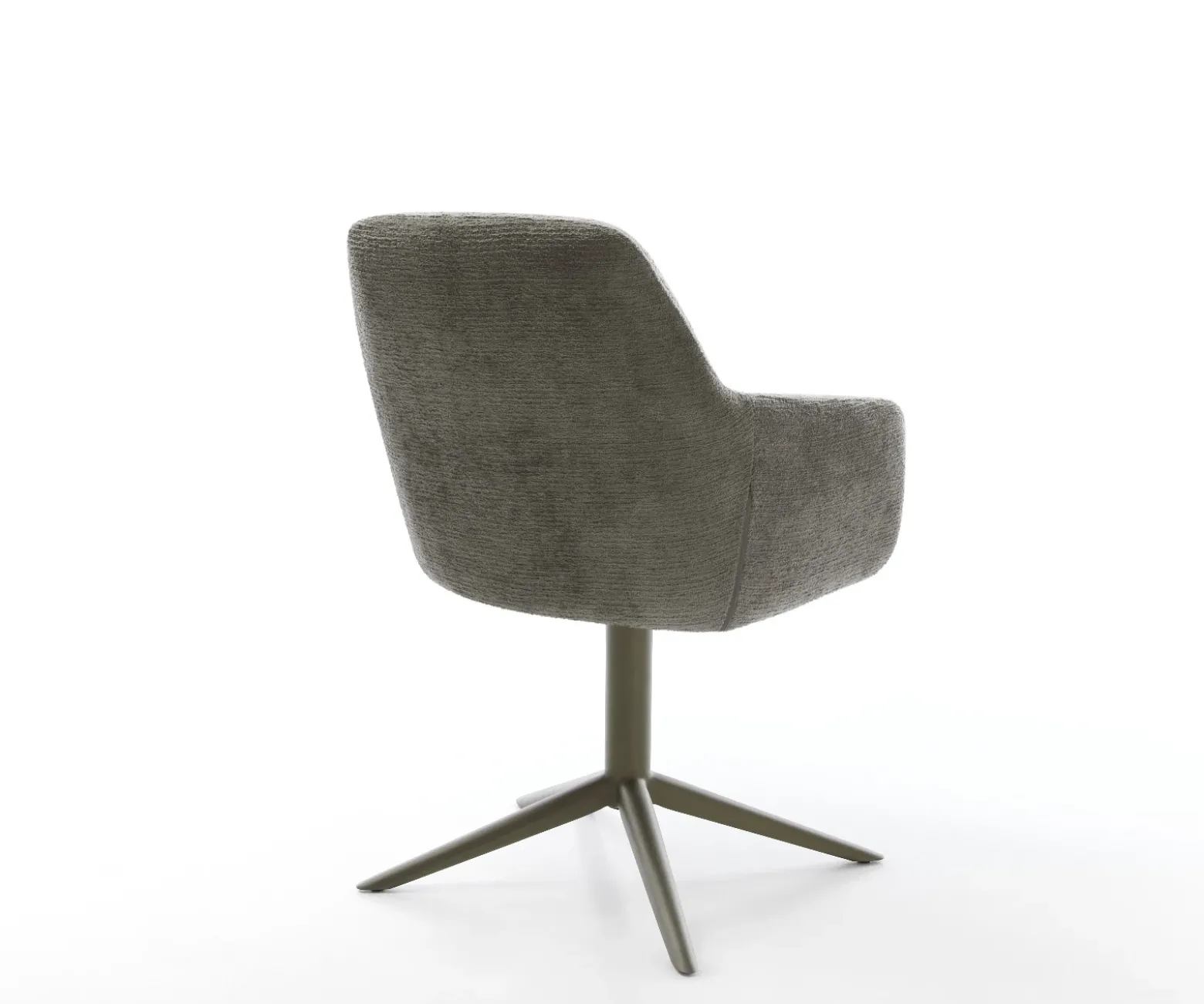 DrehstuhlPejo-Flex Bouclé Soft Schlamm Fußkreuz Effektfinish Titan 360° drehbar Wippfunktion Taschenfederkern Sofort versandfertig