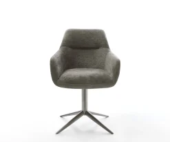 DrehstuhlPejo-Flex Bouclé Soft Schlamm Fußkreuz Graphit 360° drehbar Wippfunktion Taschenfederkern Sofort versandfertig