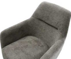 DrehstuhlPejo-Flex Bouclé Soft Schlamm Fußkreuz Graphit 360° drehbar Wippfunktion Taschenfederkern Sofort versandfertig