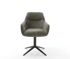 DrehstuhlPejo-Flex Bouclé Soft Schlamm Fußkreuz Schwarz 360° drehbar Wippfunktion Taschenfederkern Sofort versandfertig