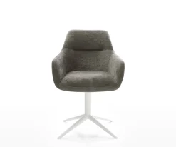 DrehstuhlPejo-Flex Bouclé Soft Schlamm Fußkreuz Weiß 360° drehbar Wippfunktion Taschenfederkern Sofort versandfertig