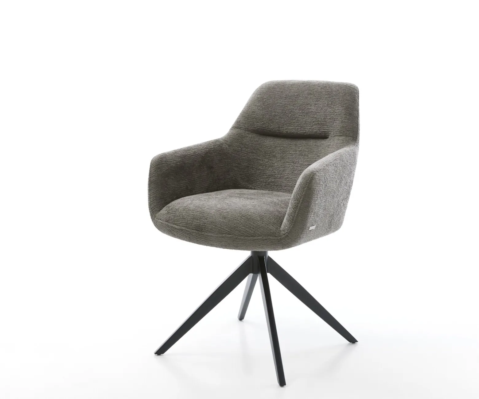 DrehstuhlPejo-Flex Bouclé Soft Schlamm Kreuzgestell breit Schwarz 360° drehbar Wippfunktion Taschenfederkern Sofort versandfertig