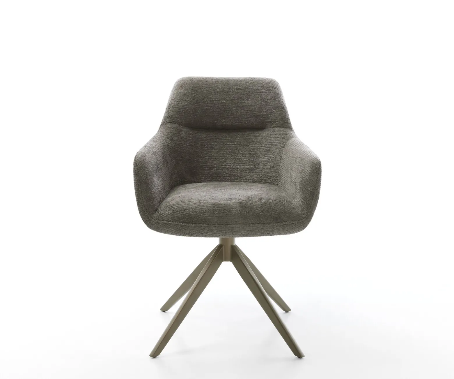 DrehstuhlPejo-Flex Bouclé Soft Schlamm Kreuzgestell breit Effektfinish Titan 360° drehbar Wippfunktion Taschenfederkern Sofort versandfertig