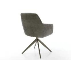 DrehstuhlPejo-Flex Bouclé Soft Schlamm Kreuzgestell breit Effektfinish Titan 360° drehbar Wippfunktion Taschenfederkern Sofort versandfertig