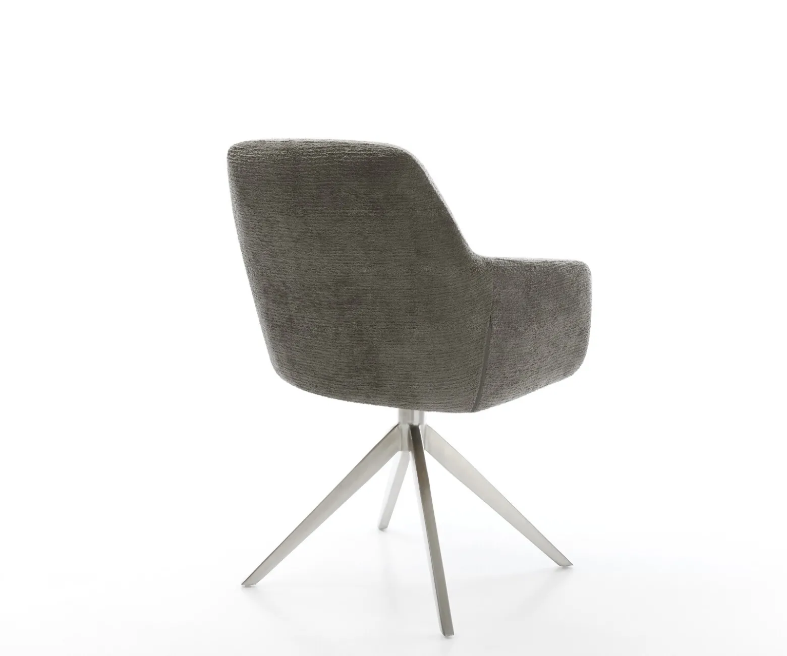 DrehstuhlPejo-Flex Bouclé Soft Schlamm Kreuzgestell breit Edelstahl 360° drehbar Wippfunktion Taschenfederkern Sofort versandfertig