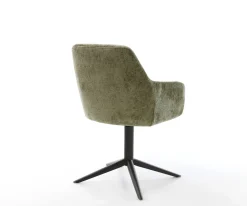 DrehstuhlPejo-Flex Chenille Olive Fußkreuz Schwarz 360° drehbar Wippfunktion Taschenfederkern Sofort versandfertig