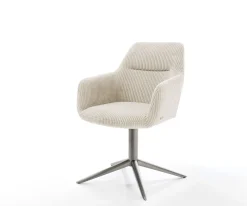 DrehstuhlPejo-Flex Cord Beige Fußkreuz Graphit 360° drehbar Wippfunktion Taschenfederkern Sofort versandfertig