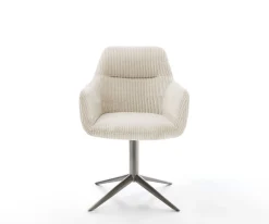 DrehstuhlPejo-Flex Cord Beige Fußkreuz Graphit 360° drehbar Wippfunktion Taschenfederkern Sofort versandfertig