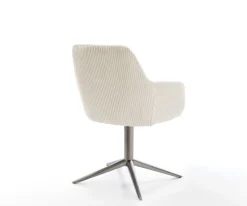 DrehstuhlPejo-Flex Cord Beige Fußkreuz Graphit 360° drehbar Wippfunktion Taschenfederkern Sofort versandfertig