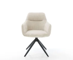 DrehstuhlPejo-Flex Cord Beige Kreuzgestell breit Schwarz 360° drehbar Wippfunktion Taschenfederkern Sofort versandfertig