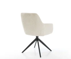 DrehstuhlPejo-Flex Cord Beige Kreuzgestell breit Schwarz 360° drehbar Wippfunktion Taschenfederkern Sofort versandfertig
