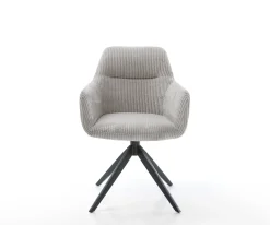 DrehstuhlPejo-Flex Cord Silbergrau Kreuzgestell breit Schwarz 360° drehbar Wippfunktion Taschenfederkern Sofort versandfertig