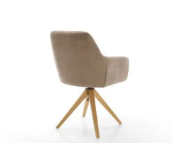 DrehstuhlPejo-Flex Materialmix Schlamm Holzgestell kantig Weiß 360° drehbar Taschenfederkern Versandfertig ca. 28.10.26