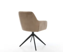 DrehstuhlPejo-Flex Materialmix Schlamm Kreuzgestell breit Schwarz 360° drehbar Taschenfederkern Sofort versandfertig