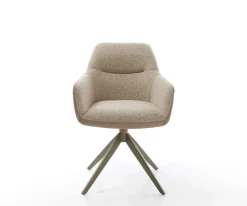 DrehstuhlPejo-Flex Materialmix Schlamm Kreuzgestell breit Effektfinish Titan 360° drehbar Taschenfederkern Sofort versandfertig