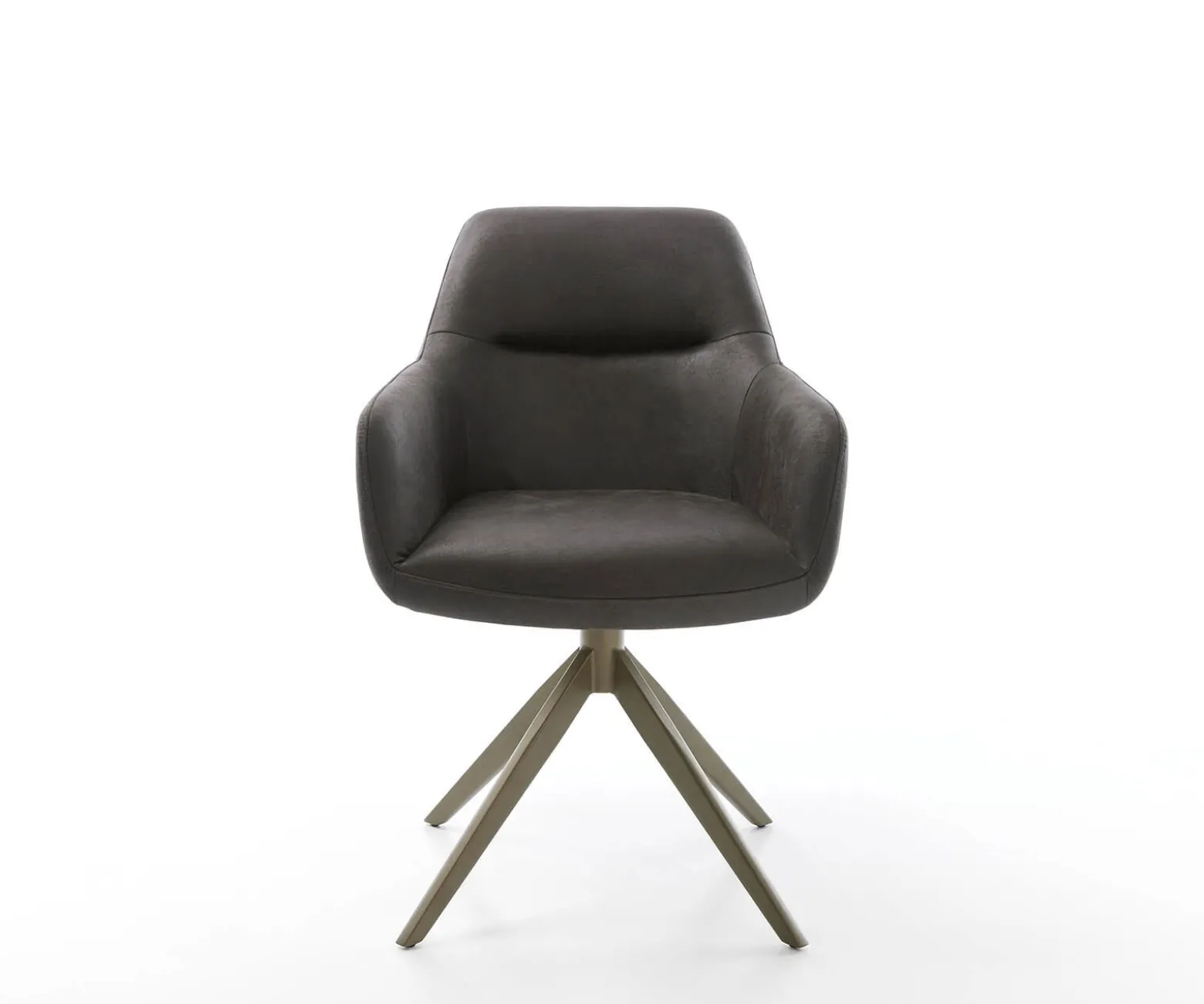 DrehstuhlPejo-Flex Mikrofaser Anthrazit Vintage Kreuzgestell breit Effektfinish Titan 360° drehbar Taschenfederkern Sofort versandfertig