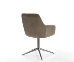 DrehstuhlPejo-Flex Mikrofaser Taupe Vintage Fußkreuz Graphit 360° drehbar Wippfunktion Taschenfederkern Sofort versandfertig