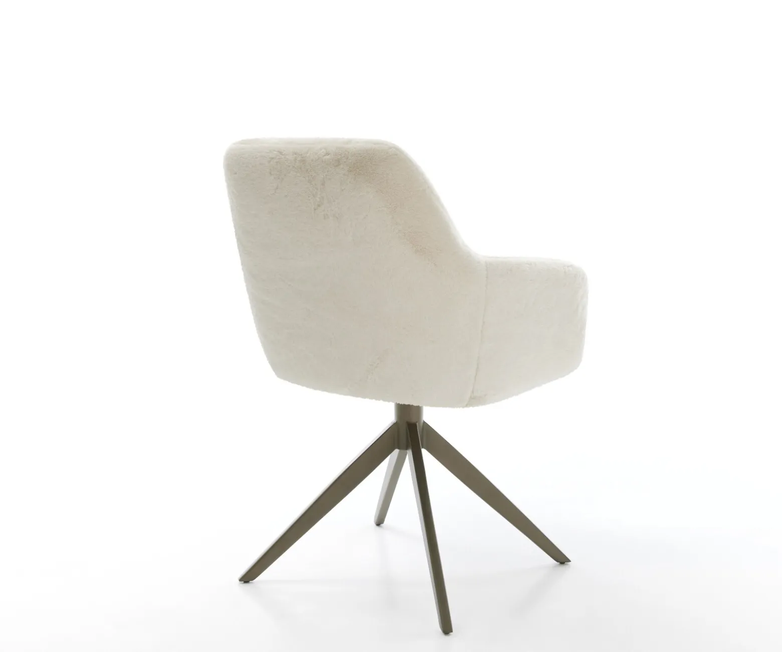 DrehstuhlPejo-Flex Plüsch Creme-Weiß Kreuzgestell breit Effektfinish Titan 360° drehbar Wippfunktion Taschenfederkern Sofort versandfertig