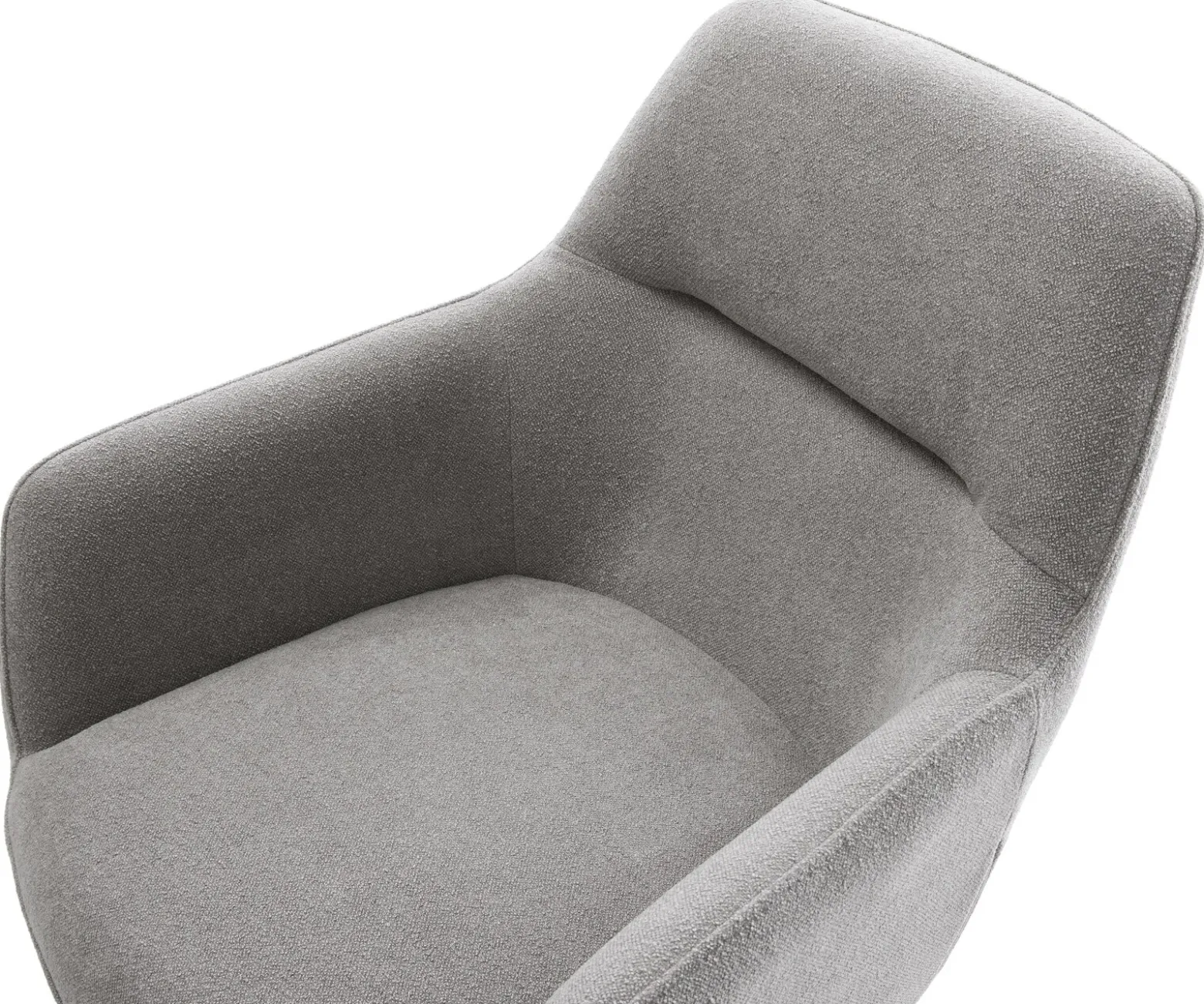 DrehstuhlPejo-Flex Strukturstoff Soft Grau Fußkreuz Edelstahl 360° drehbar Wippfunktion Taschenfederkern Sofort versandfertig