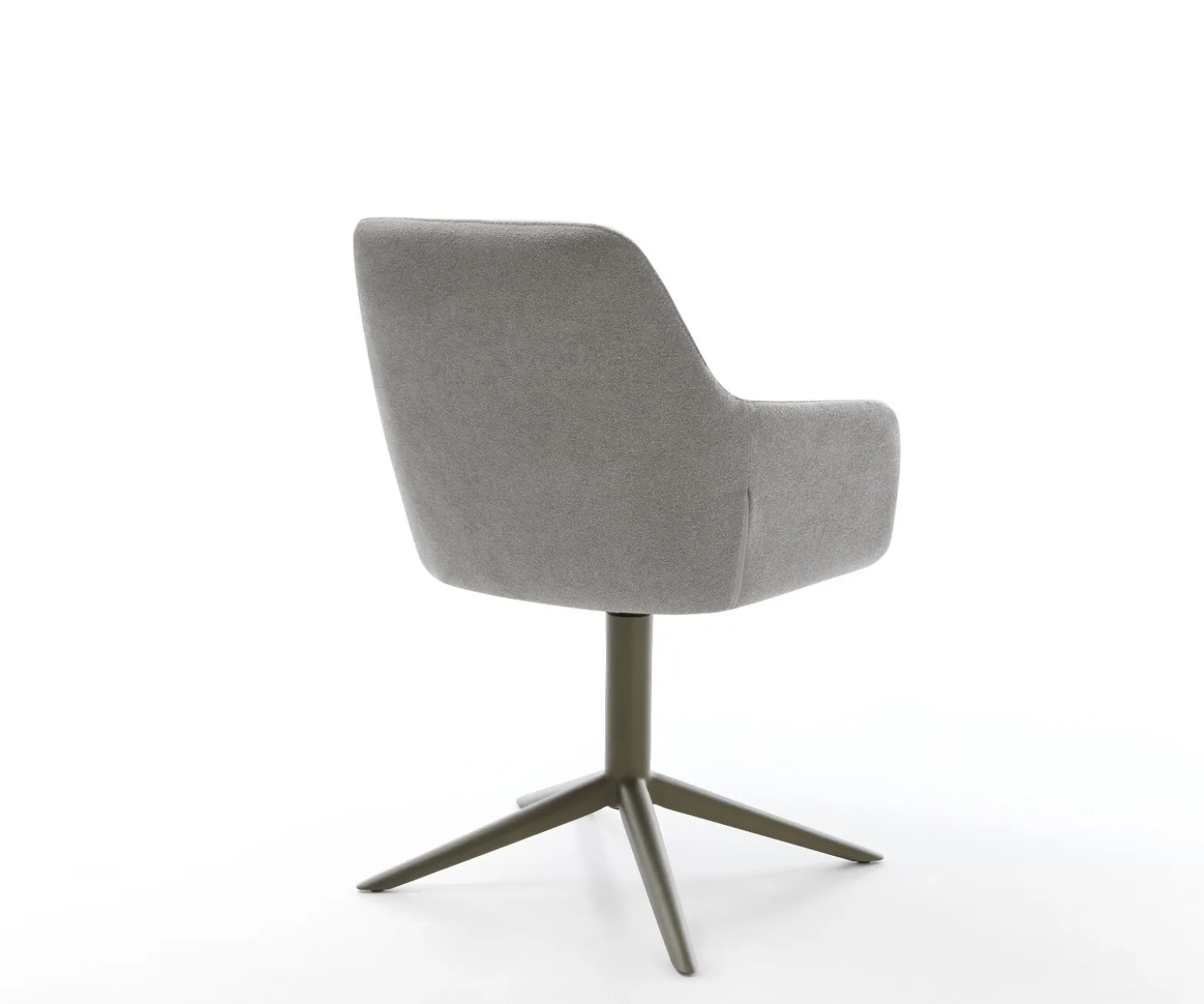 DrehstuhlPejo-Flex Strukturstoff Soft Grau Fußkreuz Effektfinish Titan 360° drehbar Wippfunktion Taschenfederkern Sofort versandfertig