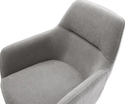 DrehstuhlPejo-Flex Strukturstoff Soft Grau Kreuzgestell breit Schwarz 360° drehbar Wippfunktion Taschenfederkern Sofort versandfertig