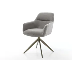 DrehstuhlPejo-Flex Strukturstoff Soft Grau Kreuzgestell breit Effektfinish Titan 360° drehbar Wippfunktion Taschenfederkern Sofort versandfertig