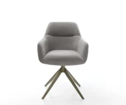 DrehstuhlPejo-Flex Strukturstoff Soft Grau Kreuzgestell breit Effektfinish Titan 360° drehbar Wippfunktion Taschenfederkern Sofort versandfertig